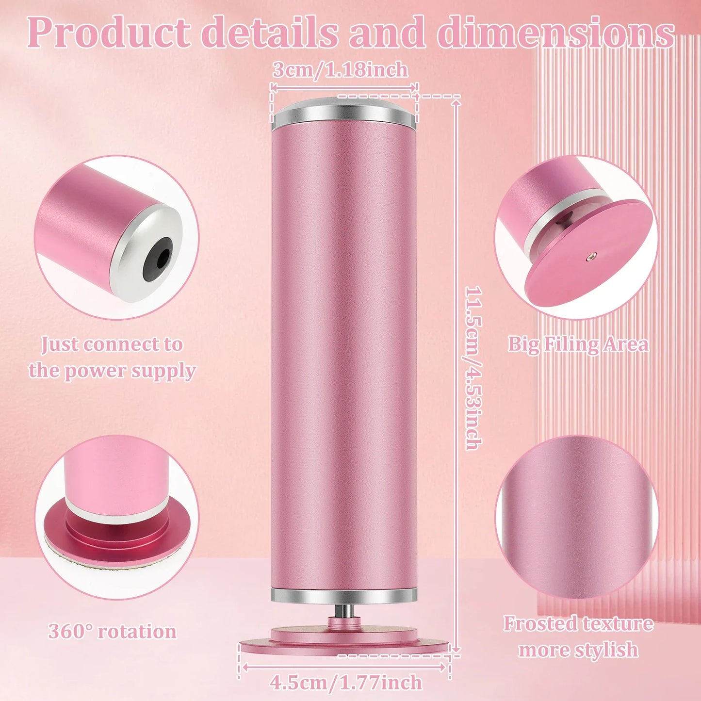 Electric Foot Callus Remover – Professional Aluminum Pedicure Grinder with Adjustable Speed
