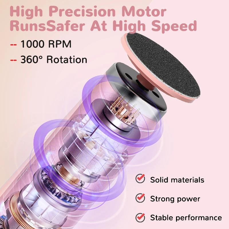 Electric Foot Callus Remover – 6-Speed Rechargeable Foot Grinder with LCD & Sandpaper Set