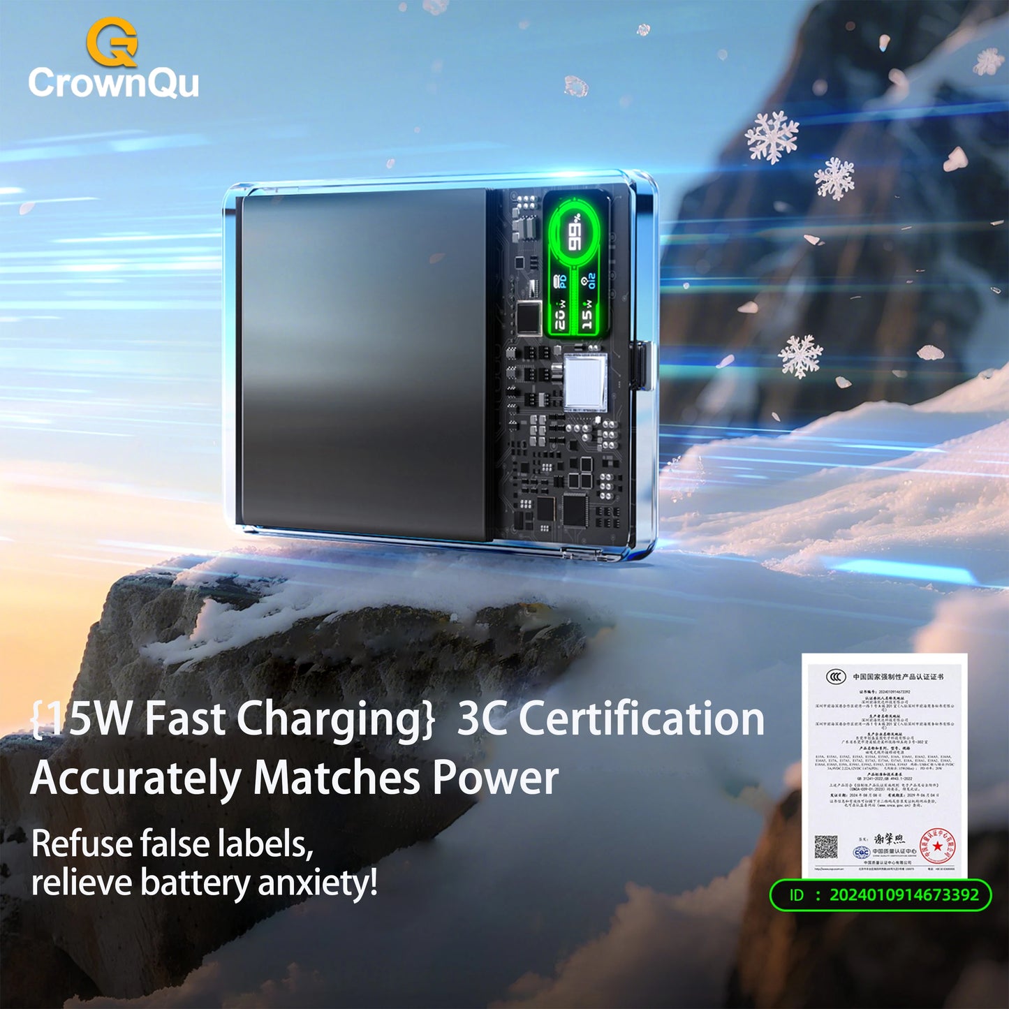 Magnetic Wireless Power Bank 5000/10000mAh – 3-in-1 Fast Charger with Digital Display