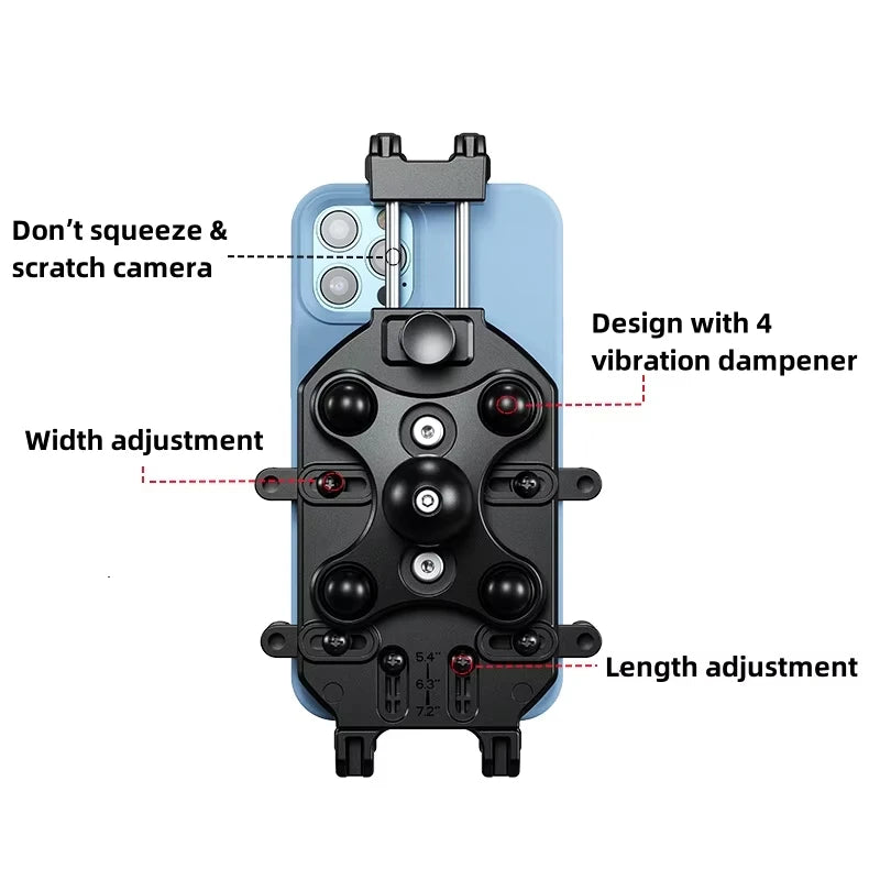 VBNM Motorcycle Phone Holder with Wireless Charging – 15W Qi + 30W USB-C PD