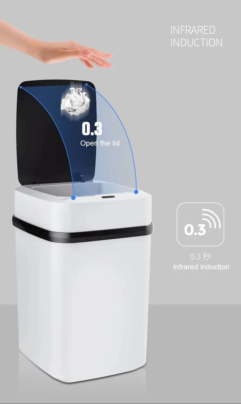 Automatic Trash Can 13L – Touchpad Sensor, Odor Isolation & Quiet Close