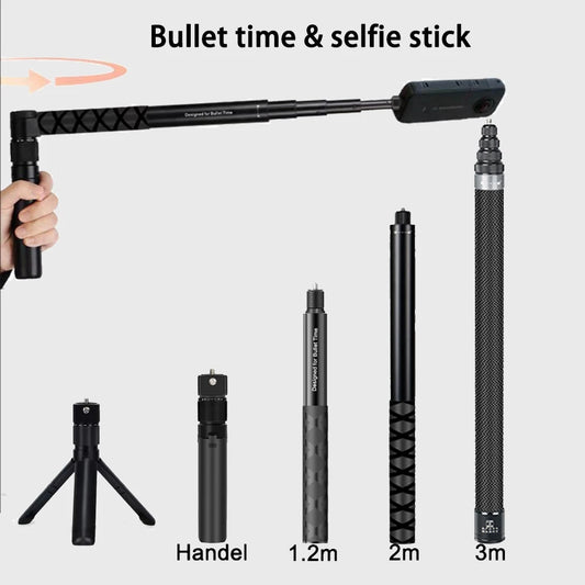 Invisible Selfie Stick for Insta360 X5 / X4 / X3 – Aluminum Bullet Time Handle Accessory