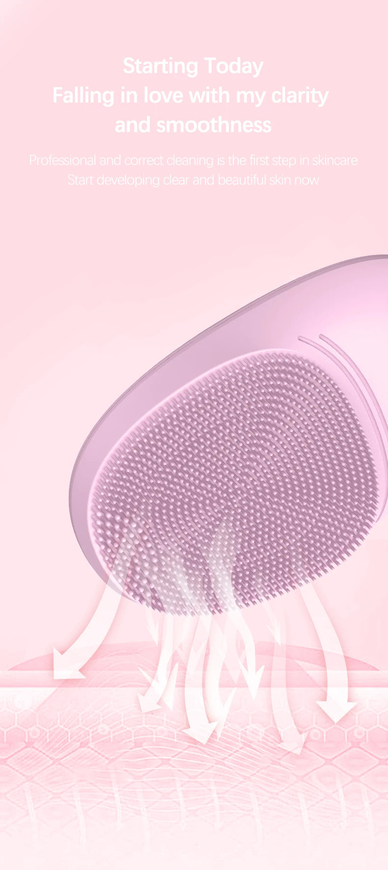 Silicone Sonic Facial Cleansing Brush – Battery Powered Deep Clean Skincare Tool