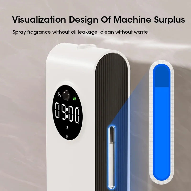 NOCCLILI Automatic Aromatherapy Diffuser – Wall-Mounted USB Rechargeable Fragrance Machine with Clock