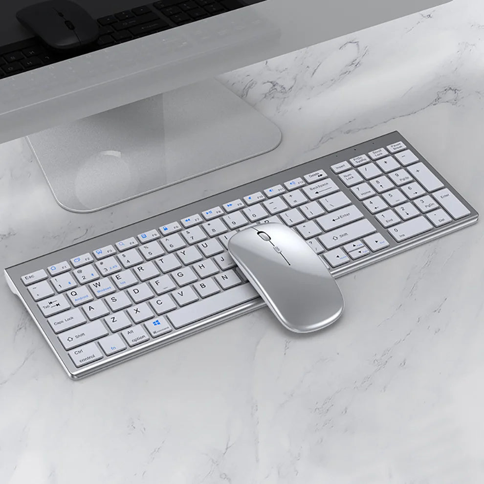 Ergonomic Keyboard & Mouse Combo – Dual Connectivity, Multimedia Keys