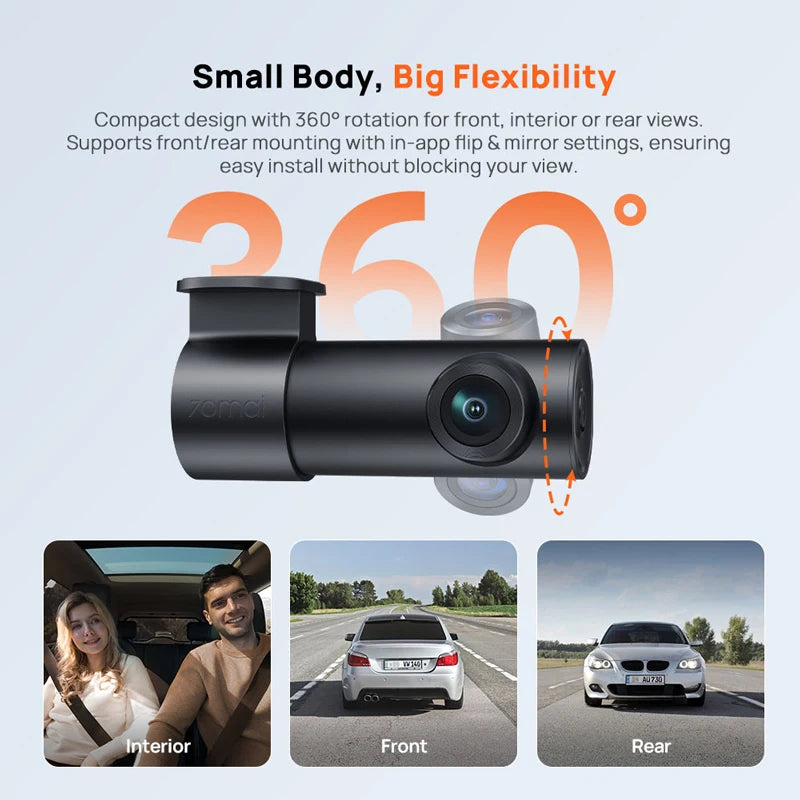 70mai M310 Plus 2K Dash Cam – 1440P WiFi Car DVR with Voice Control & 24H Parking Guard