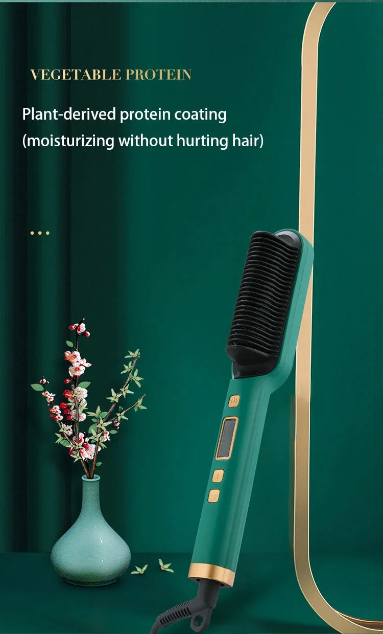 Thermostatic Hair Straightener Comb – 3-Minute Fast Styling Ionic Hot Brush