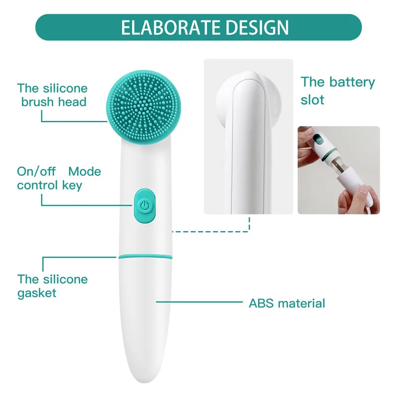 Electric Silicone Facial Cleansing Brush – Waterproof 2-Speed Deep Pore Face Cleaner