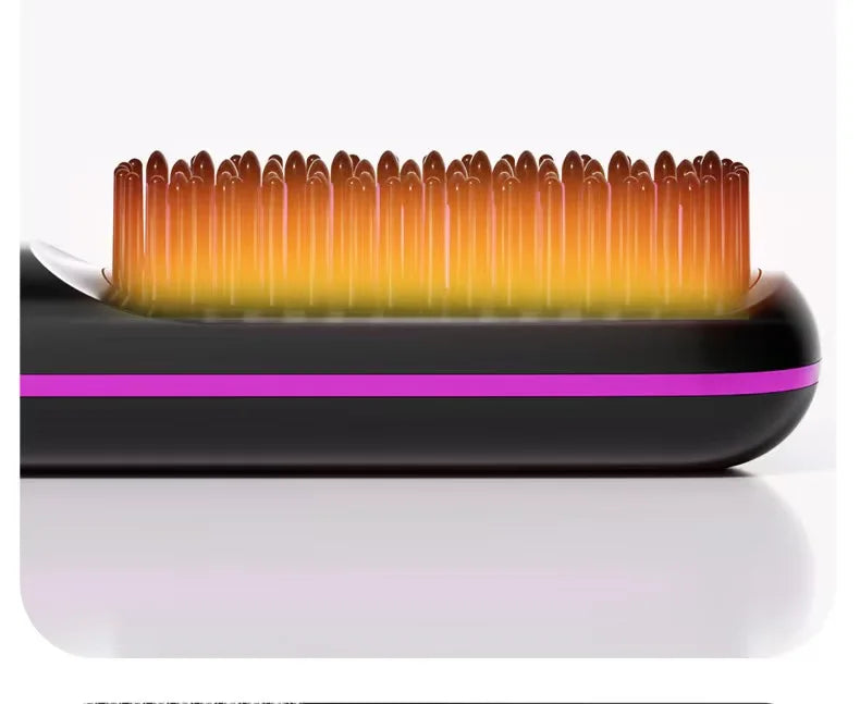 Cordless LCD Hair Straightener Comb – USB Rechargeable, Portable Anti-Scald Styling Brush