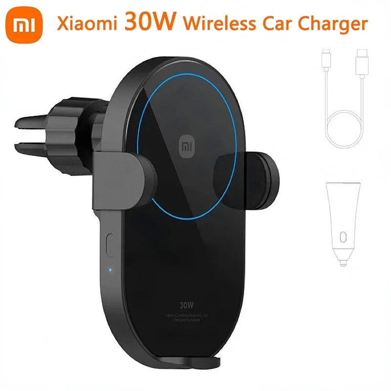 Xiaomi 30W Wireless Car Charger – Smart Auto-Clamp Fast Charging Phone Holder