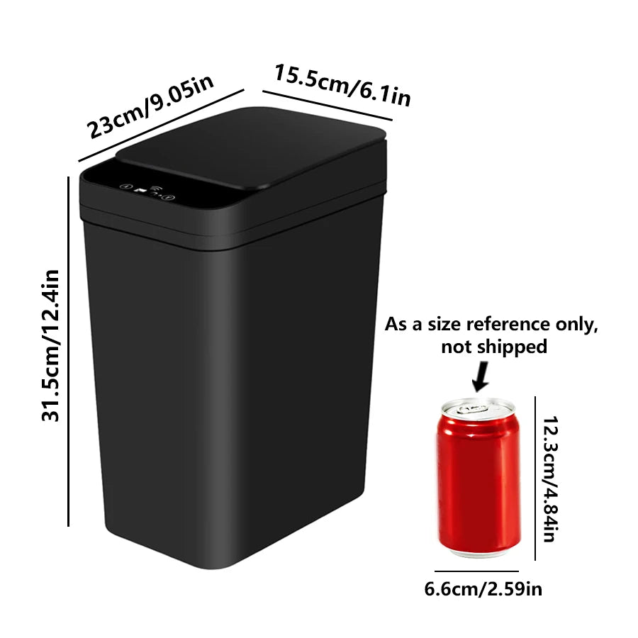 Hands-Free Induction Trash Bin – Rectangular Standing Waste Can for Home & Office