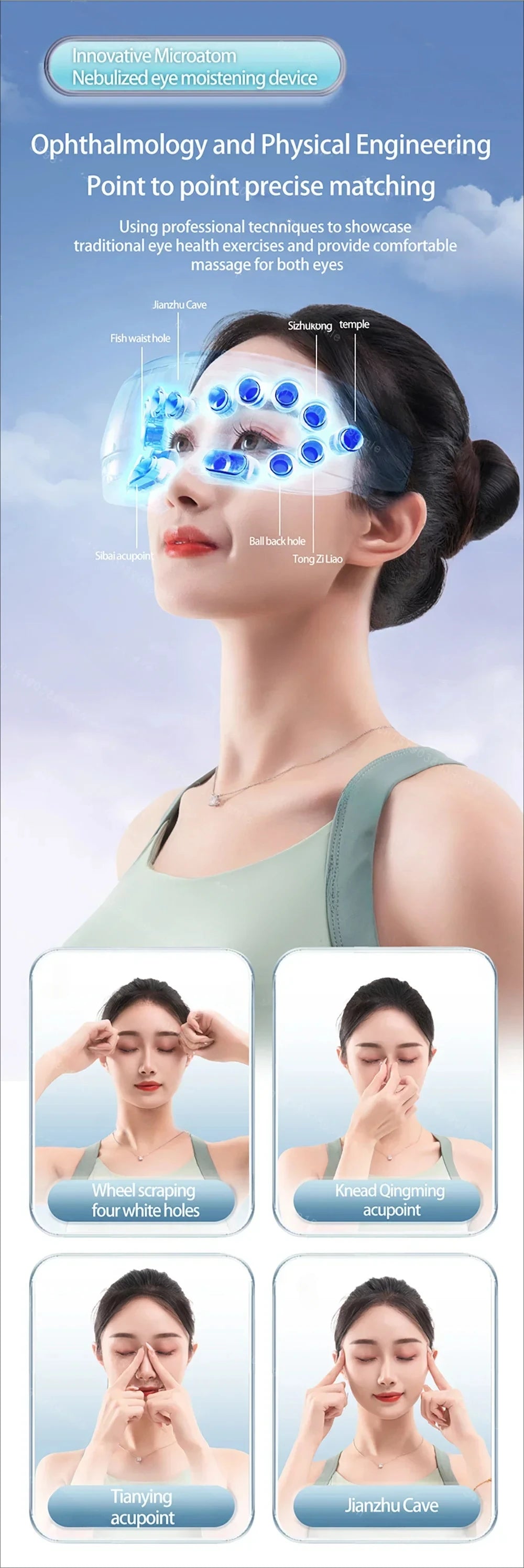 BXA / MERALL Eye Atomization Massager – Acupressure Glasses for Eye Relaxation