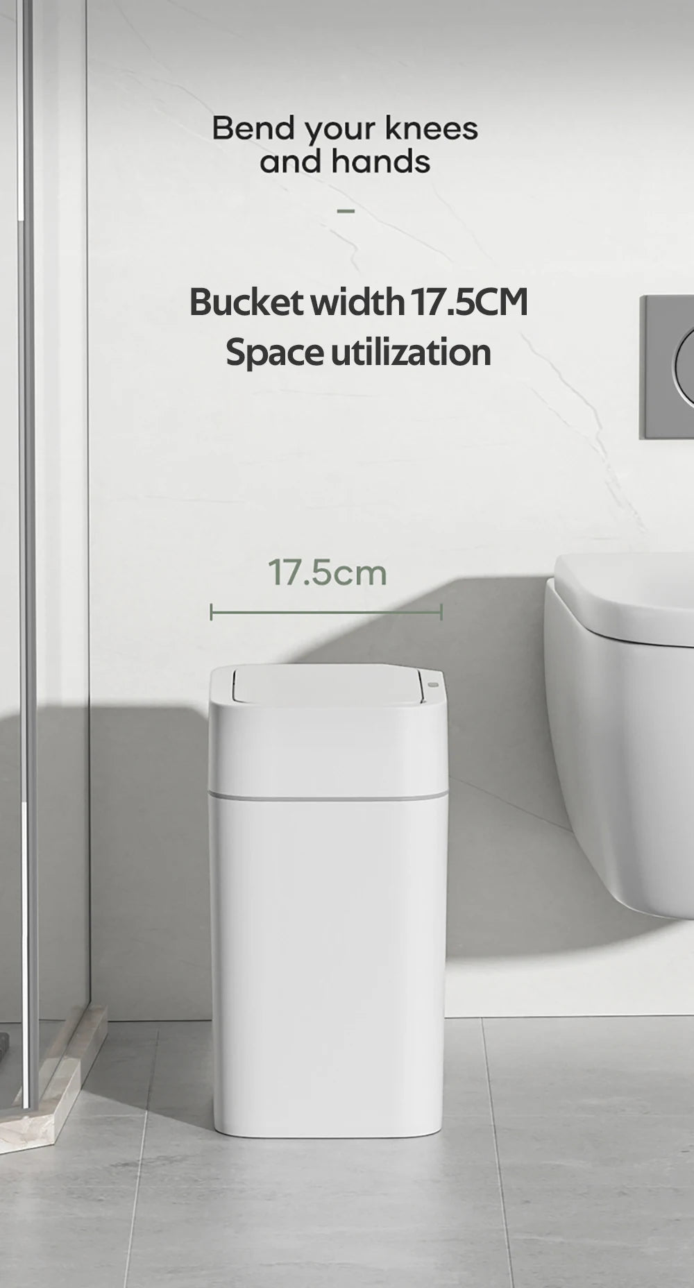 Smart Sensor Trash Can – Dual Induction Wave & Knee Open Bin (12L / 16L)