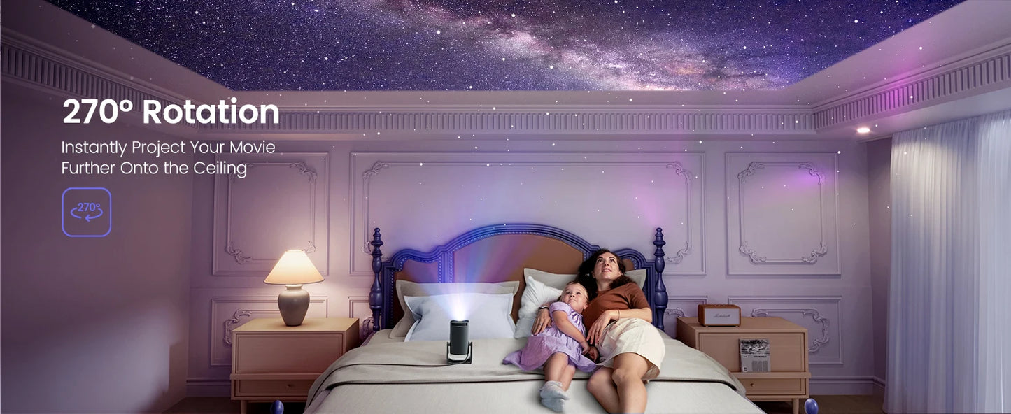 WIMIUS L1 Mini Smart Projector Android 11 | WiFi 6 Bluetooth 5.2 | 300 ANSI | 1080P Support Portable Home Theatre