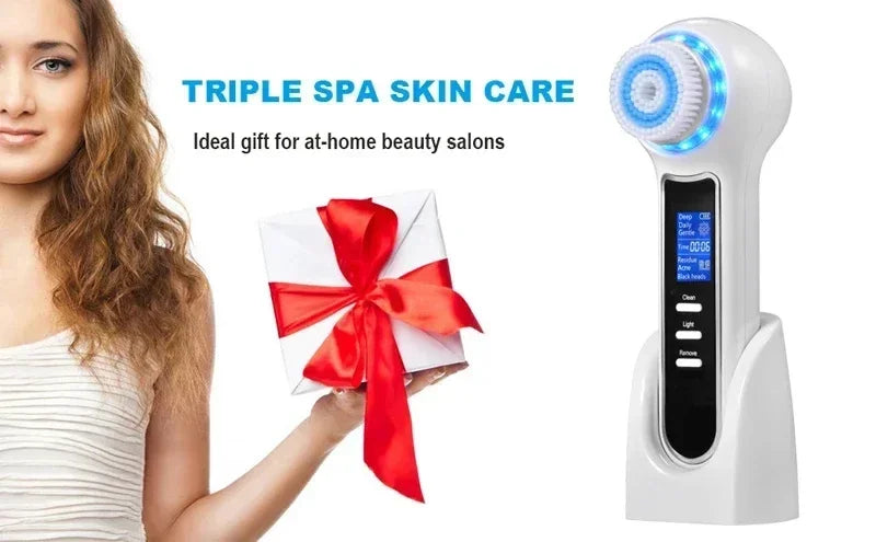 KEMOKO 2-in-1 Blackhead Remover & Facial Cleansing Brush – USB Rechargeable IPX7