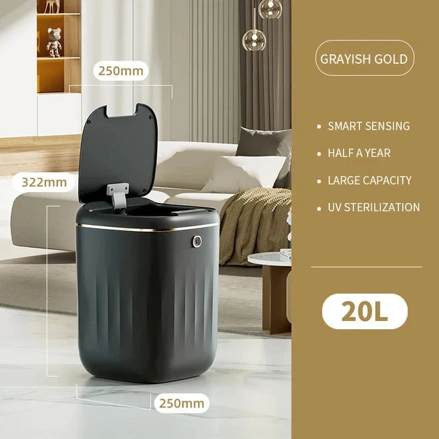 12L/14L/16L/20L/24L Touchless Smart Trash Can – Waterproof Sensor Waste Bin for Home Recycling