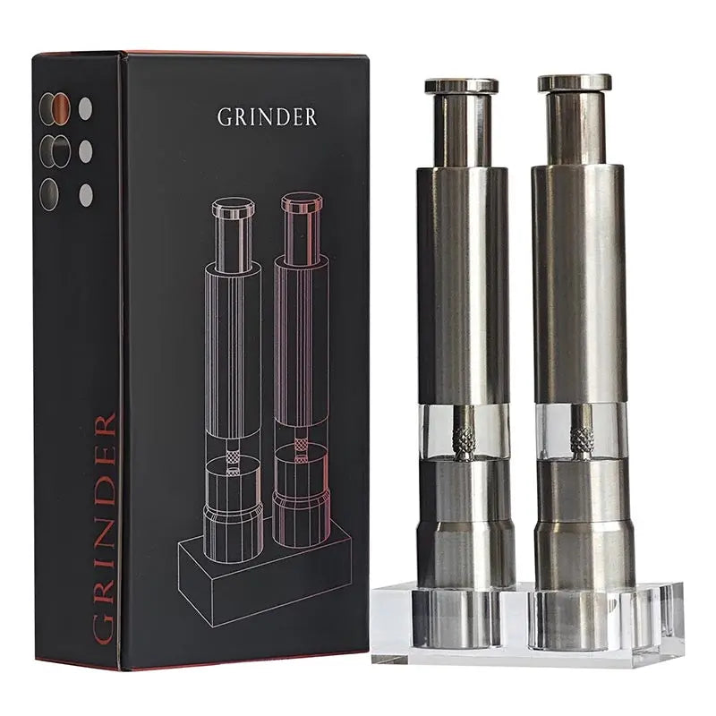 Stainless Steel Finger Salt & Pepper Grinder – Manual Thumb-Press Spice Mill (Eco-Friendly, No Battery)