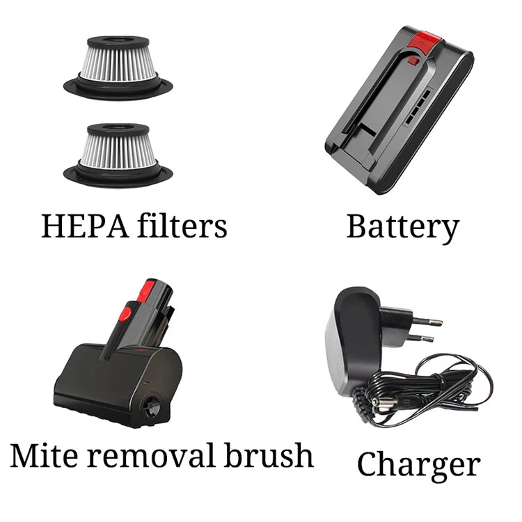 MPQU 550W Cordless Stick Vacuum Cleaner – 40-Min Runtime, HEPA Filter, Turbo Brush