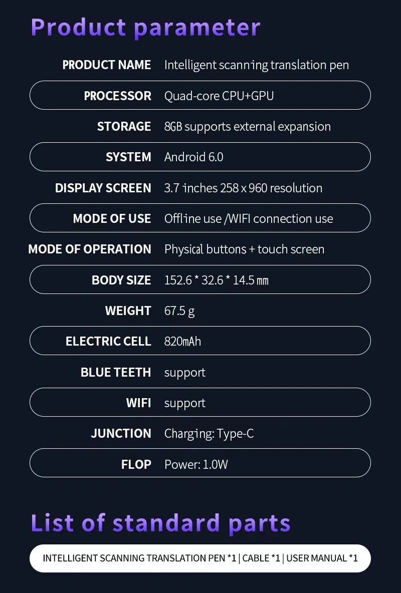 S65 Pro Portable Voice Translation Device | Real-Time Multilingual Translator