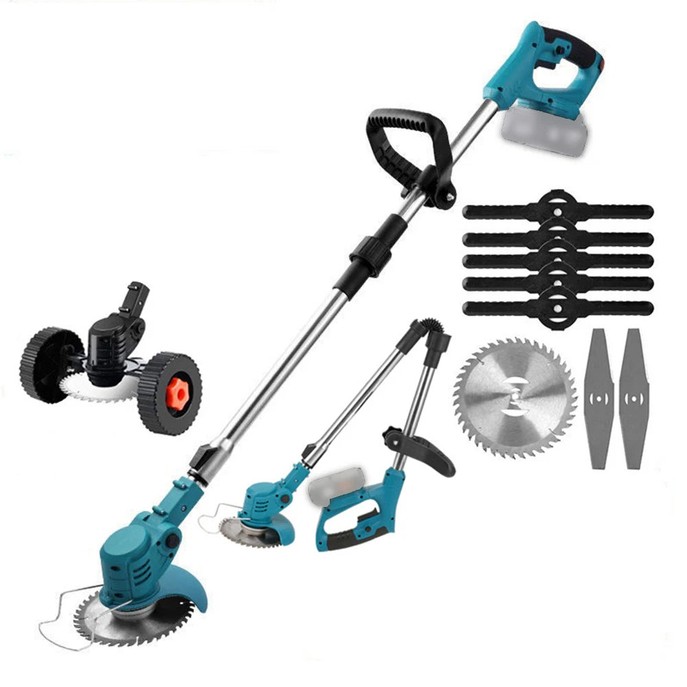 Cordless Lawn Mower Trimmer 650W Multi Blade Grass Cutter Makita 21V Battery Compatible