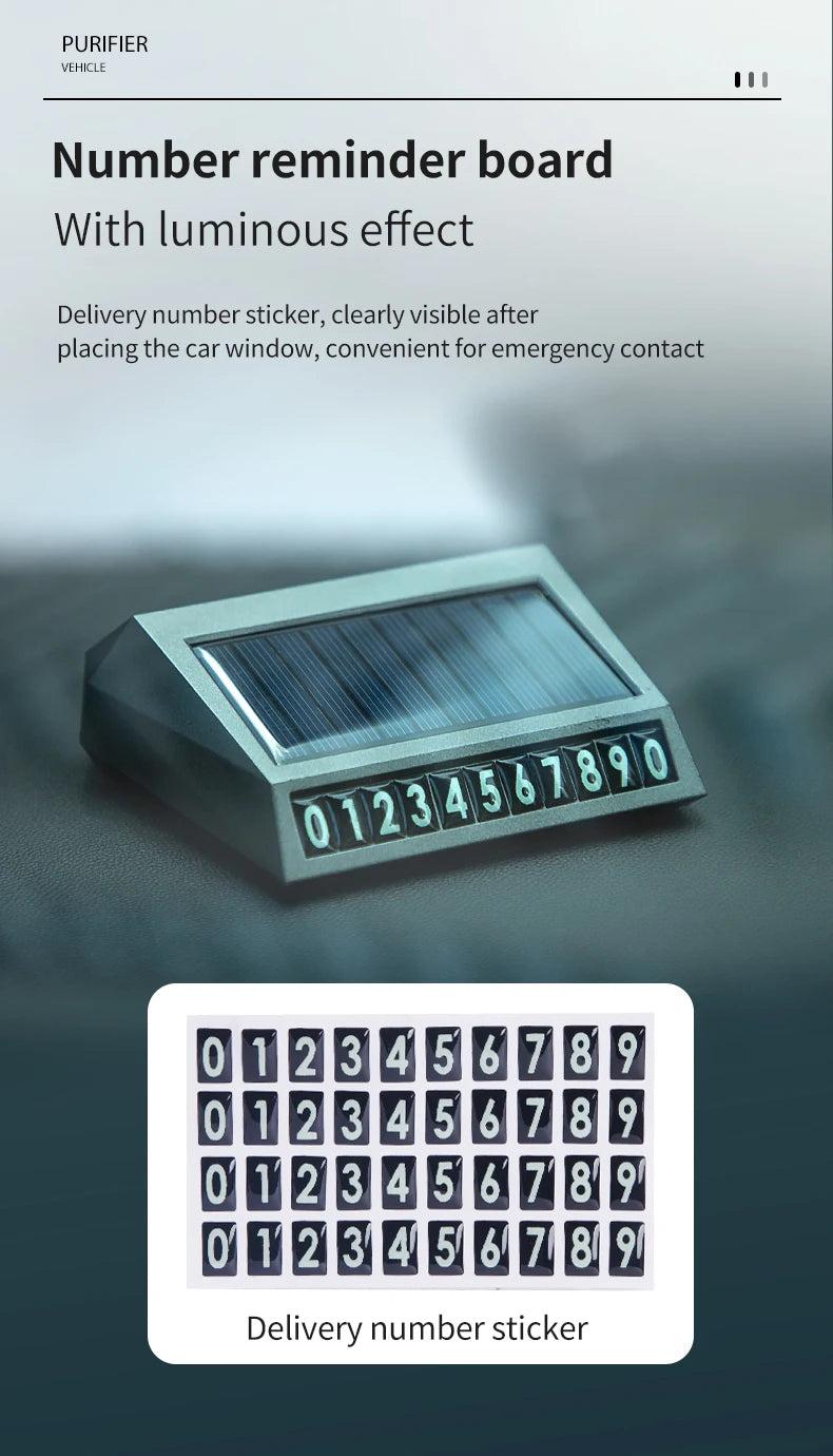 Kebidumei Solar Car Air Purifier with Type-C Charging – Auto Start/Stop Negative Ion & Active Oxygen Deodorizer