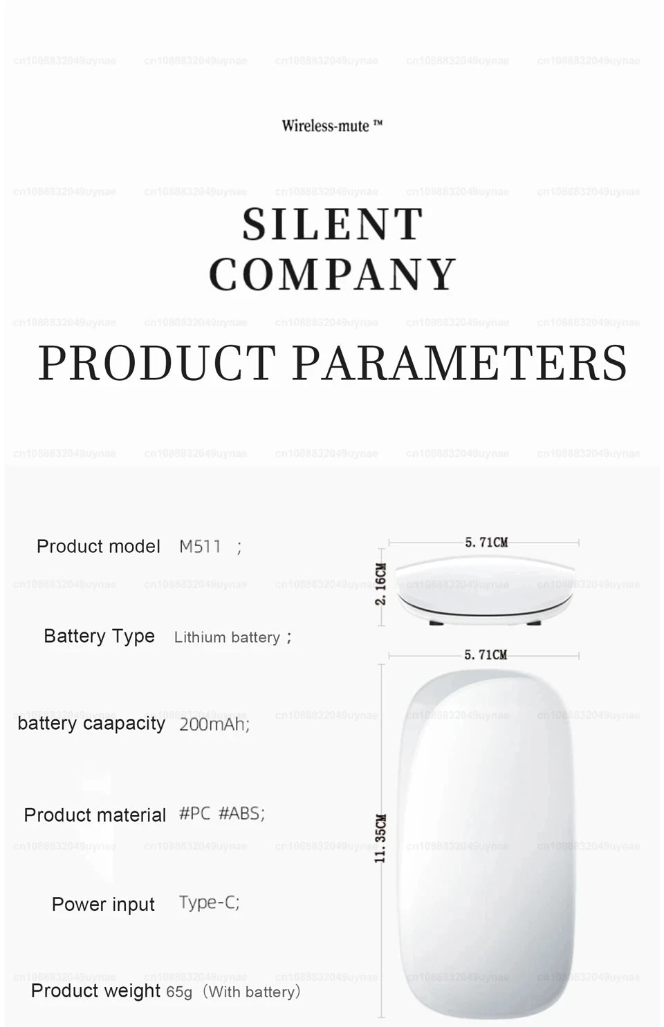 Mini Bluetooth Wireless Mouse – Rechargeable, Touch Scroll, Ultra-Slim Design