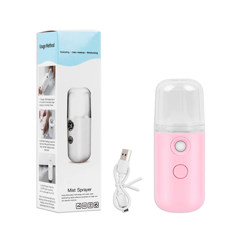 SALORIE Nano Facial Mist Sprayer – Rechargeable 30ml Ionic Face Spray for Skin Hydration