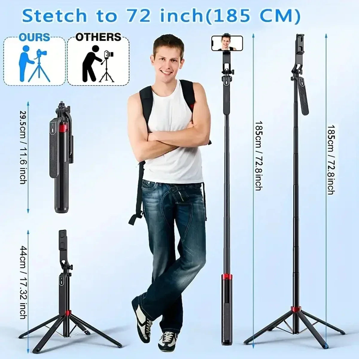 Professional Aluminum Tripod Stand for Video Cameras & Filmmaking