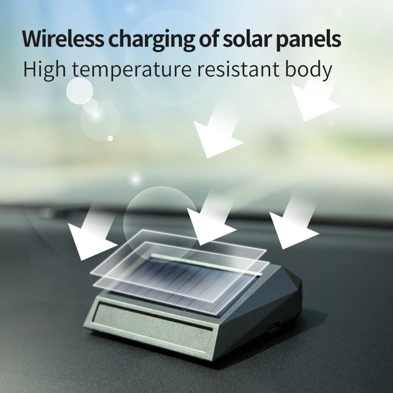 Kebidumei Solar Car Air Purifier with Type-C Charging – Auto Start/Stop Negative Ion & Active Oxygen Deodorizer