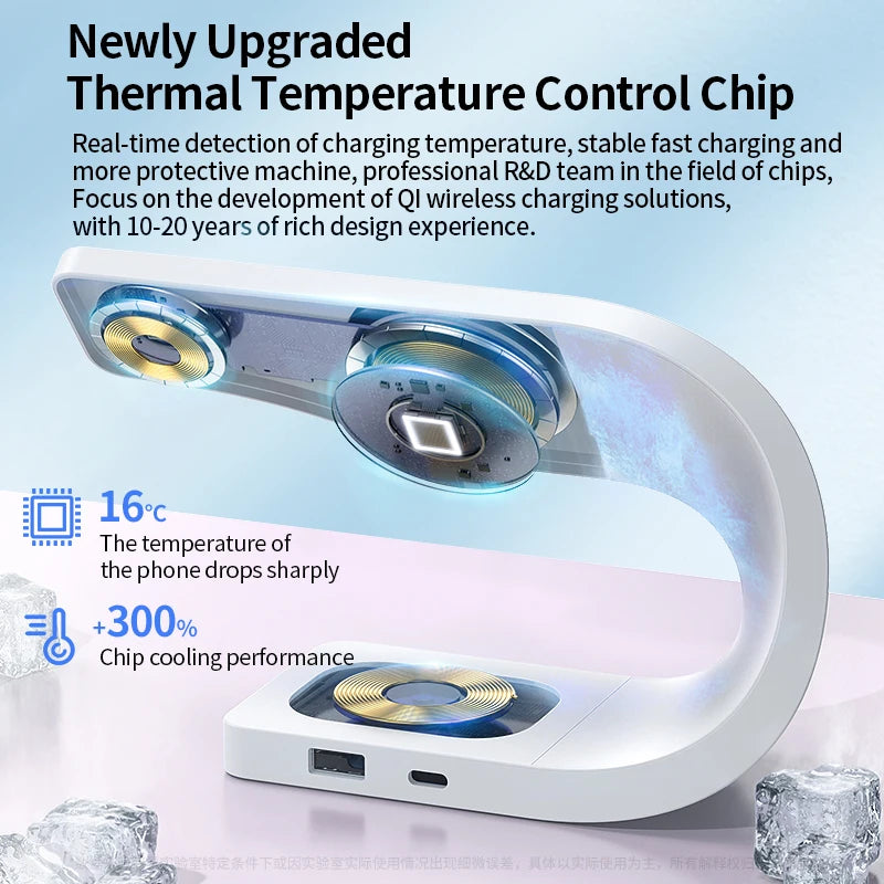 4-in-1 Metal Magnetic Wireless Charger 15W for iPhone, Watch & AirPods