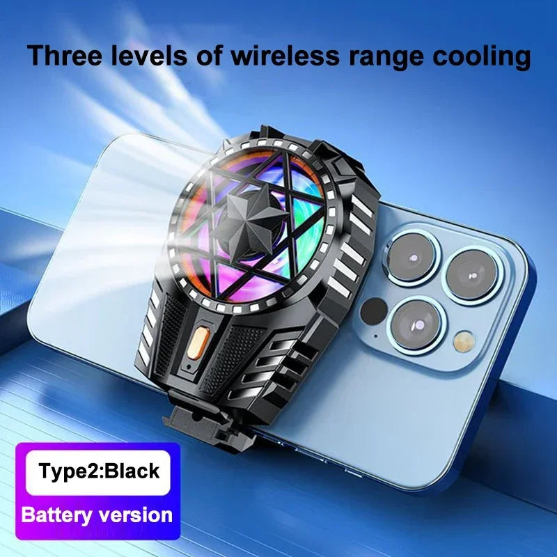 X112 Mobile Phone Game Cooler – Air-Cooled RGB Back Clip for iPhone & Android