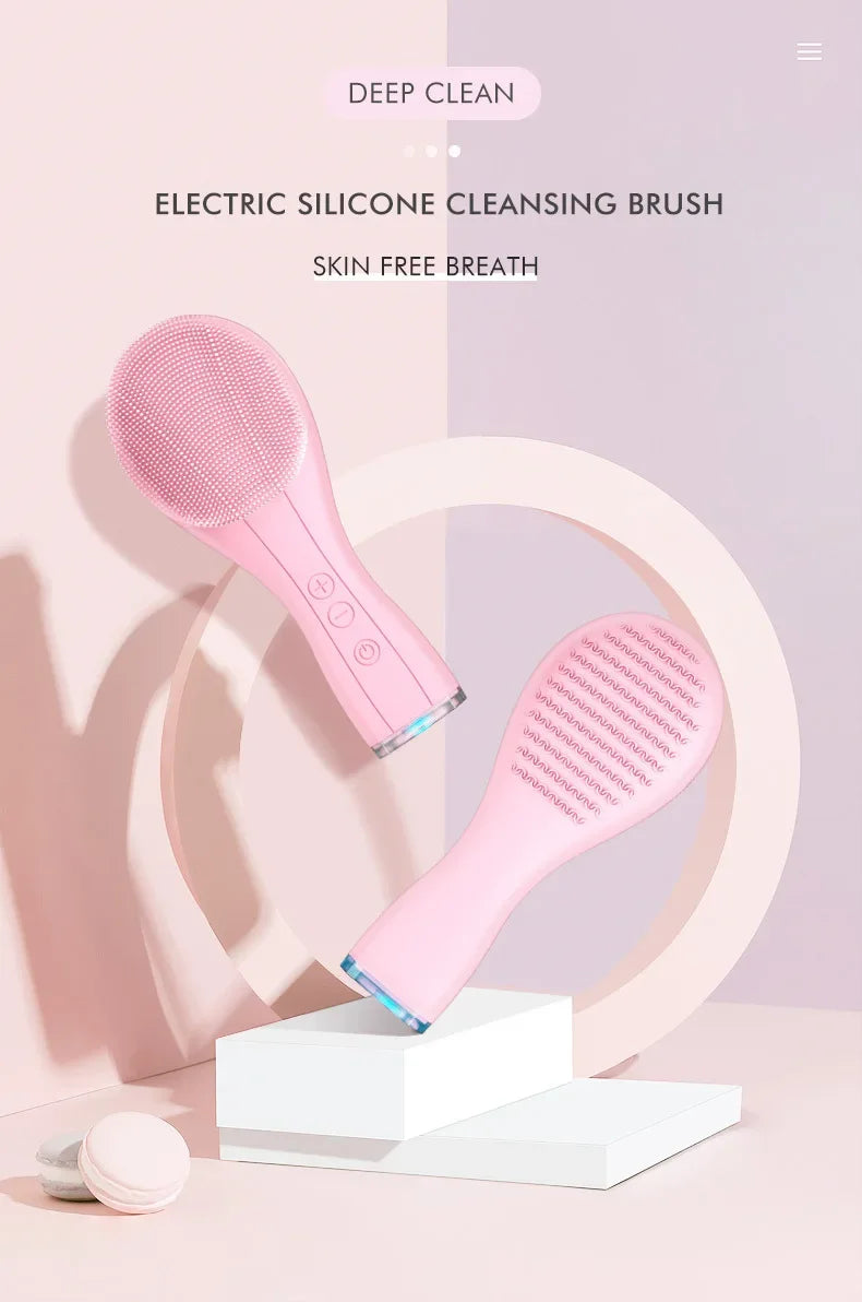 Windaily Rechargeable Silicone Facial Cleansing Brush – IPX7 Waterproof Deep Clean Vibration Tool