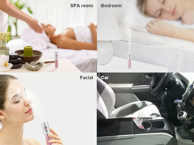 SWZ Mini Ultrasonic Humidifier & Mist Sprayer – USB Rechargeable Portable Air Moisturiser