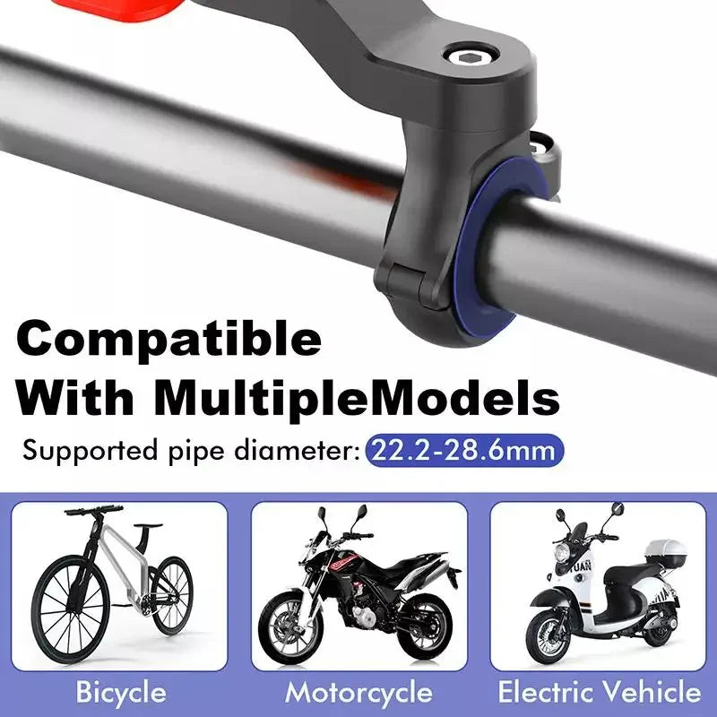 Universal Bike & Motorcycle Phone Mount – 360° Rotation, Shock Absorber