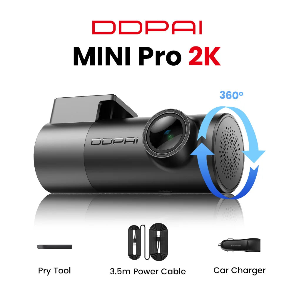DDPAI Mini Pro 2K Dash Cam – 1440P WiFi Car DVR with Night Vision & Parking Monitor