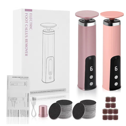 Electric Foot Callus Remover – 6-Speed Rechargeable Foot Grinder with LCD & Sandpaper Set