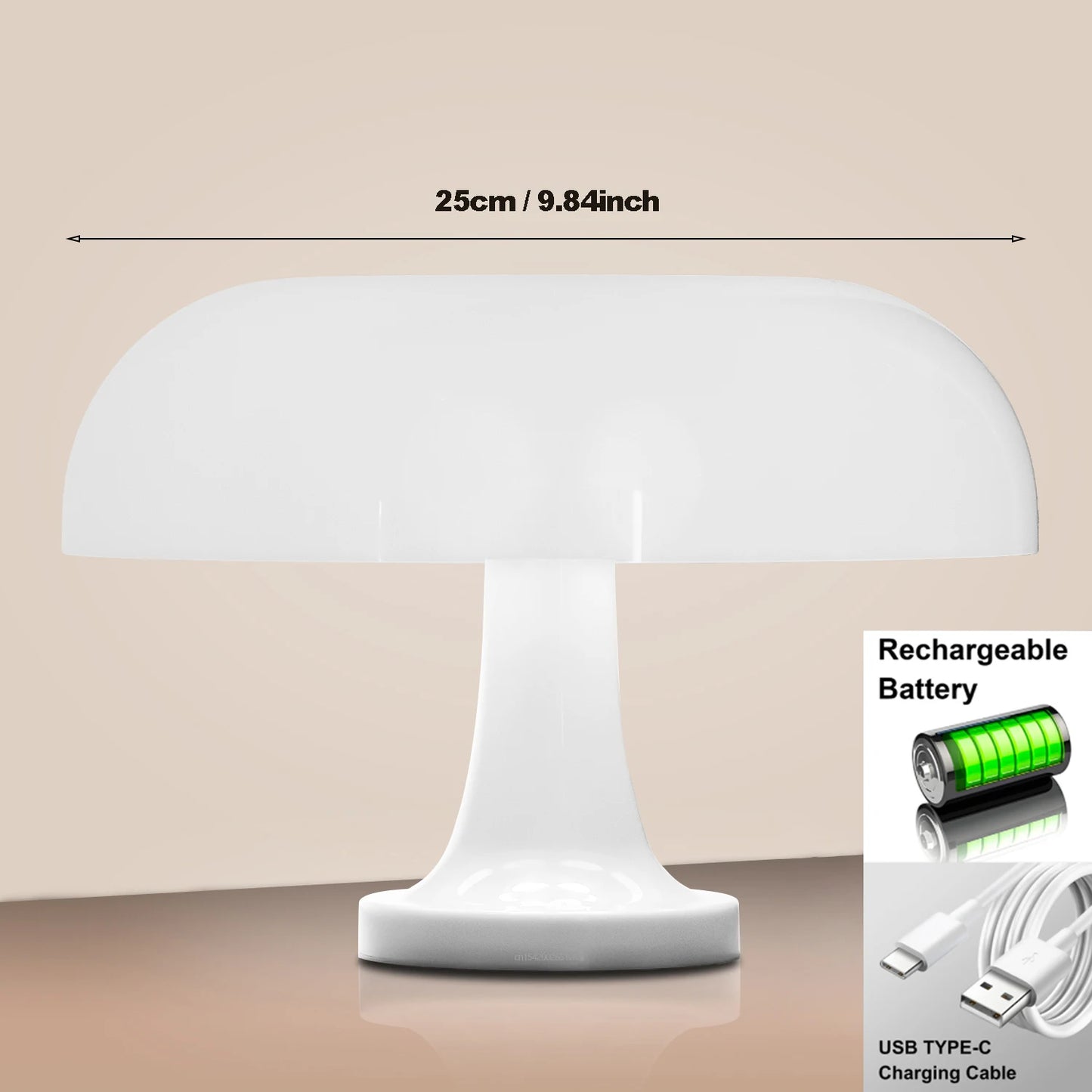 Topwinson Mushroom Night Lamp | Tri-Color Ambient Light with USB-C Charging
