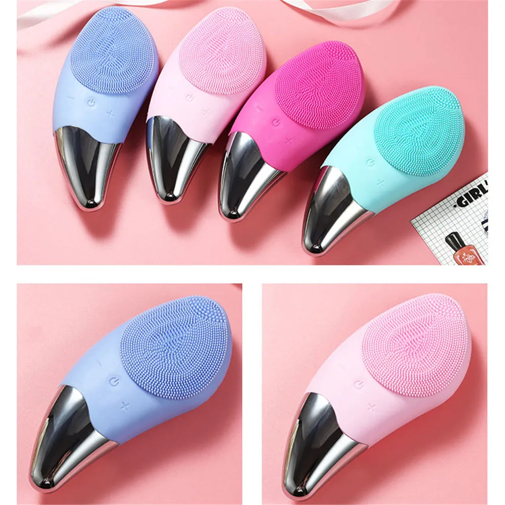 CAMMUO Waterproof Facial Cleansing Device – Ultrasonic Vibration Massage Brush