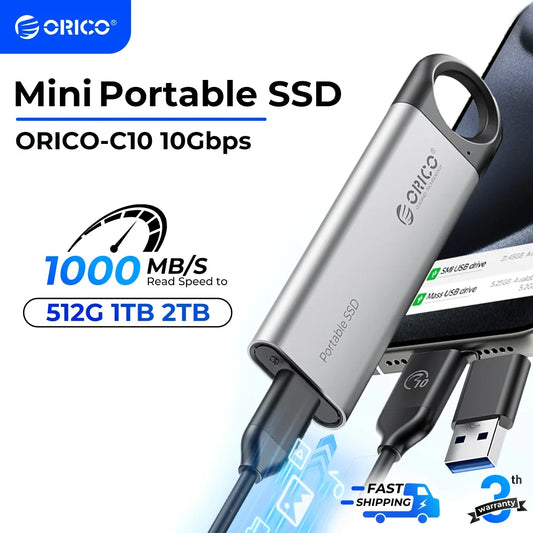 ORICO C10 / C5 USB 3.2 Portable SSD – 10Gbps High-Speed External Drive for Laptop & Desktop