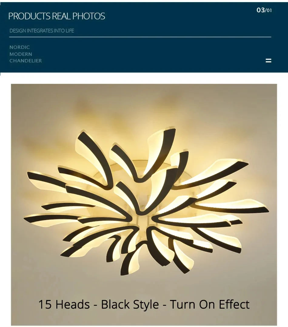 JAYGIY LIGHT Butterfly LED Ceiling Light | Dimmable Remote Control, Modern White