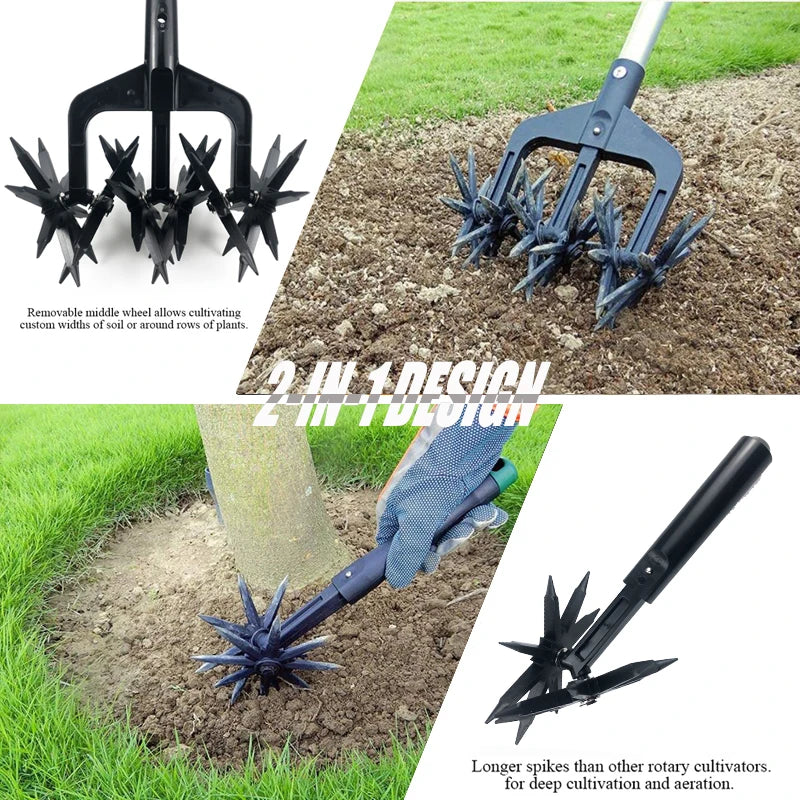 QDS Lawn Aerator Tool Push Style Soil Spike Aerator for Garden & Lawn Care