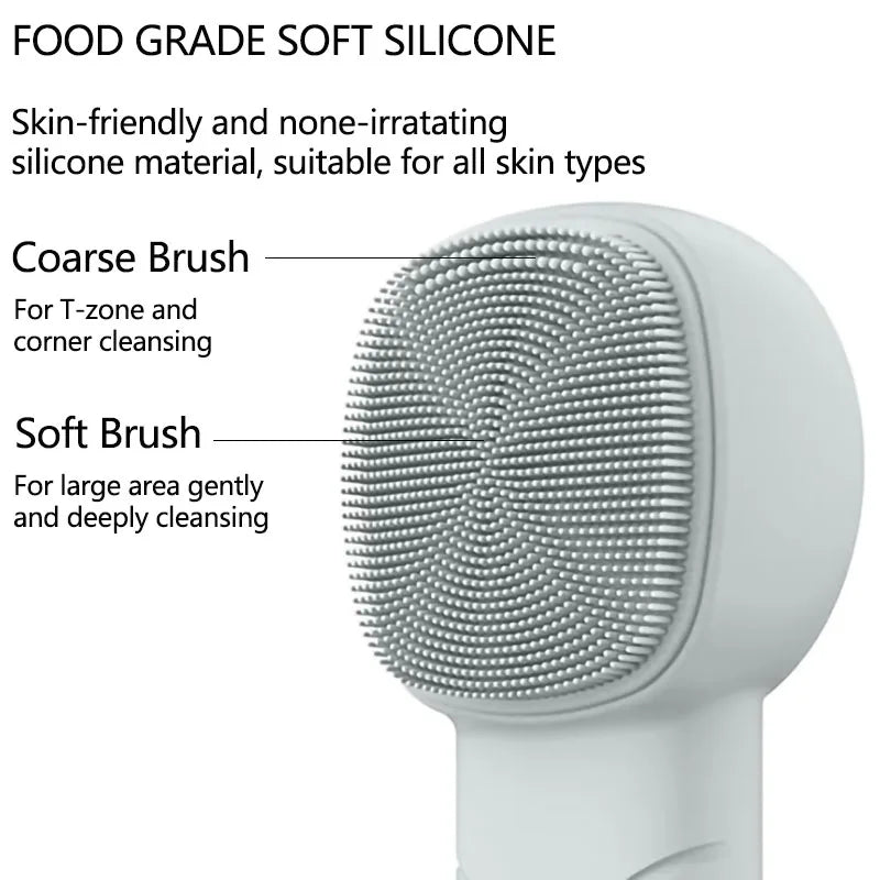 Alwafore Rechargeable Silicone Facial Cleansing Brush with Hot & Cold Compress – IPX6 Waterproof Deep Clean Tool