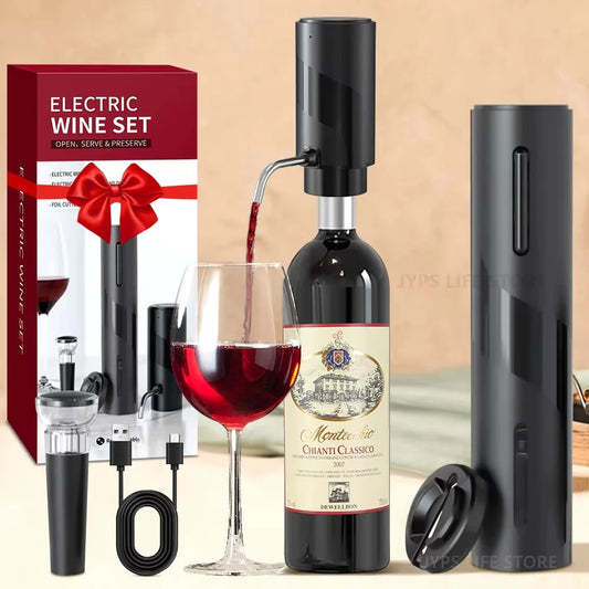 Electric Wine Decanter & Aerator – USB-C Rechargeable Instant Decanting for Wine Lovers