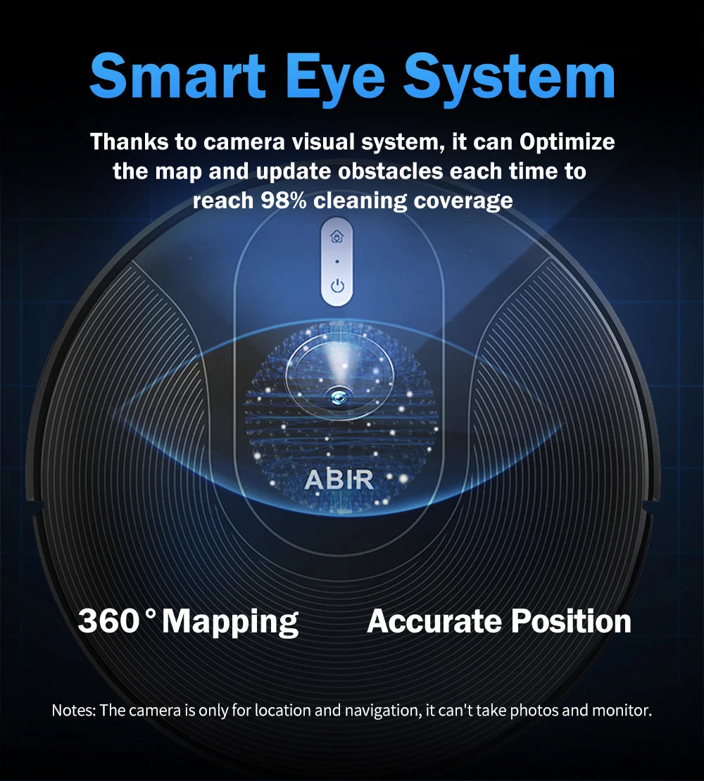 ABIR X6 Pro Robot Vacuum & Mop Combo – 6000Pa Power, Visual Mapping, Voice Control