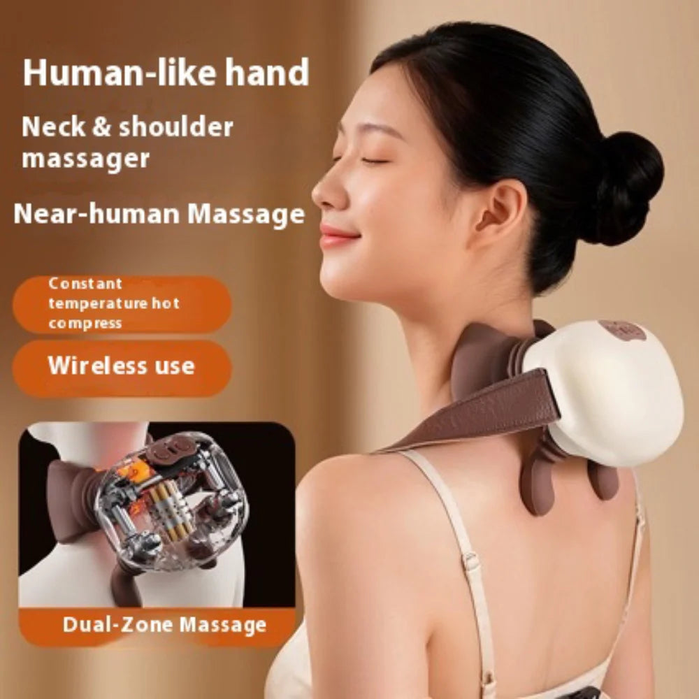 4-Finger Kneading Neck Massager – Hot Compress Trapezius & Shoulder Relief
