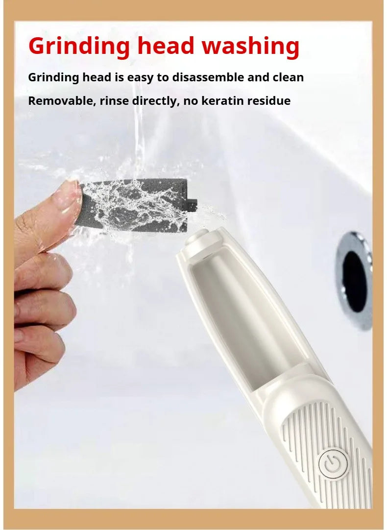 NSOUR Professional Electric Foot Callus Remover – Long Handle, Waterproof, 4 Heads