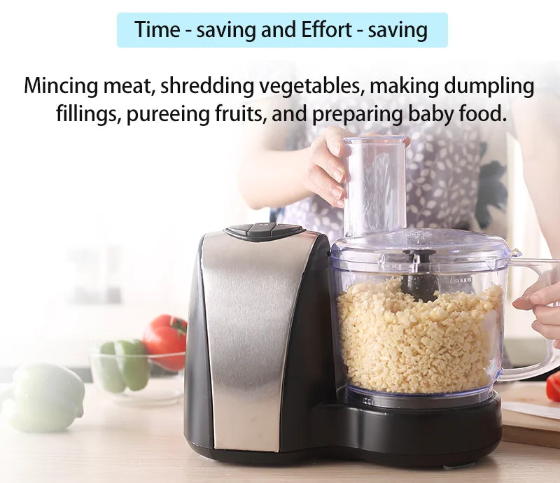 SUNATUR 1.8L Electric Food Processor 350W – Multi-Function Slicer, Shredder & Grinder
