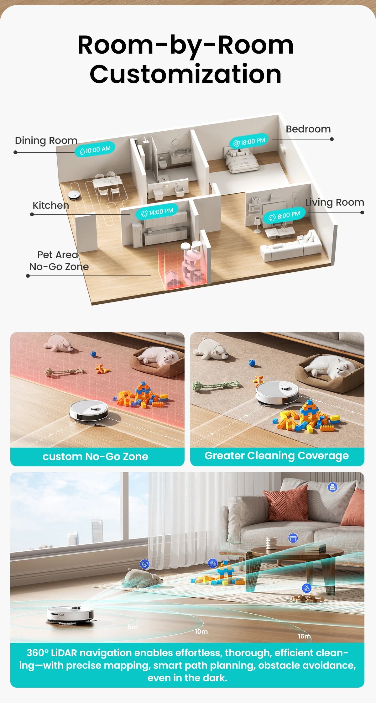 Lefant M3 4-in-1 Robot Vacuum & Mop – LiDAR Navigation, 220min Runtime, Alexa Compatibl