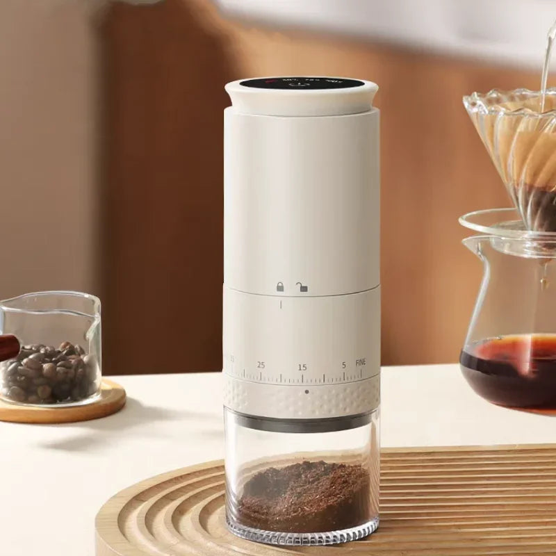 CREAROMA Rechargeable Coffee Grinder – Ceramic Burr, 38 Grind Levels, Touch Screen Control