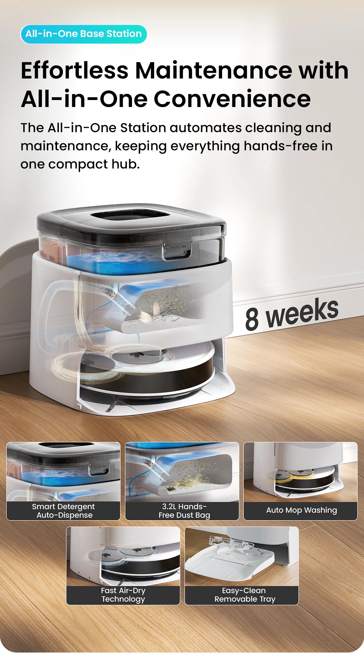Lefant M3 4-in-1 Robot Vacuum & Mop – LiDAR Navigation, 220min Runtime, Alexa Compatibl